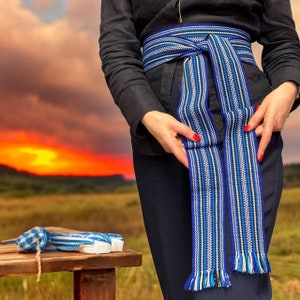 Woven Slavic Belt: 3m Hutsul Krayka Sash for Sharovary