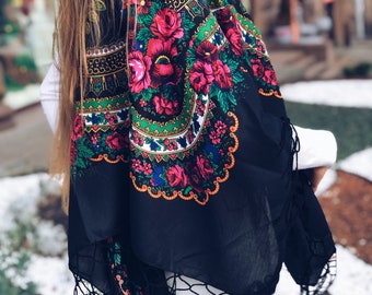 Ukrainian shawl,Traditional Ukrainian, gifts for women, Mom, Daughter shawl bohemian scarf flower, Ukrainian clothings MOTHERS Easter