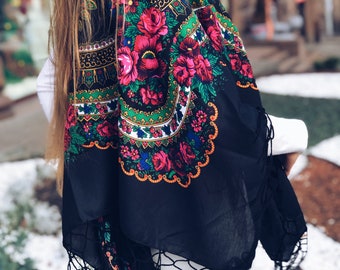 2024 Ukrainian shawl,Traditional Ukrainian, gifts for women, Mom, Daughter shawl bohemian scarf flower, Ukrainian clothingsMOTHERS DAY