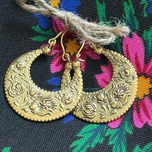 Earrings Flower Jewelry Ethnic Earrings of Silver Ukrainian Folk Costume Gift for Her Gift for Wife Traditional
