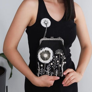 Clutch Ukrainian Embroidered Dandelion Bag Small Purse Ethnic Fashion Accessory Crossbody Authentic Ukrainian Design Unique Folk Art
