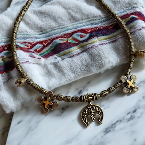 Metal Ukrainian Necklace Handmade Moon Jewelry Traditional Authentic Gift Ukrainian Ethnic Design Folk Art Unique Accessory Gif for Her