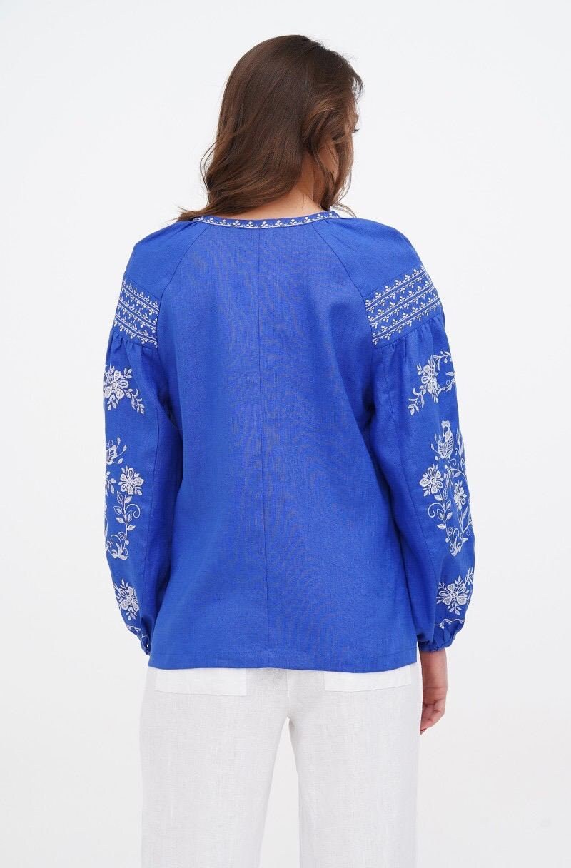 Camicia Tradizionale Ucraina Ricamata Donna - Vyshyvanka 100% Cotone Bianco - Foto 4