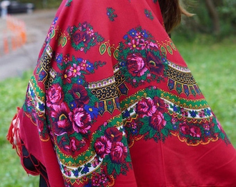 Ukrainian shawl, Traditional Ukrainian, gifts for women, Mom, Daughter shawl bohemian scarf flower, clothings MOTHERS Gift Easter Boho