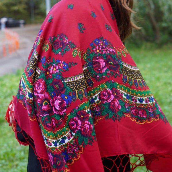 Ukrainian shawl, Traditional Ukrainian, gifts for women, Mom, Daughter shawl bohemian scarf flower, clothings MOTHERS Gift Easter Boho