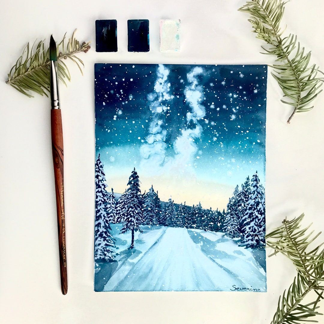 Let's Go Out and Look at the Stars - Original Watercolor - Etsy