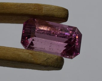 3.07 Ct.  Pink Tourmaline Modified Emerald Cut Loose Faceted Gemstone - Looks Like a Piece of Pink Candy!