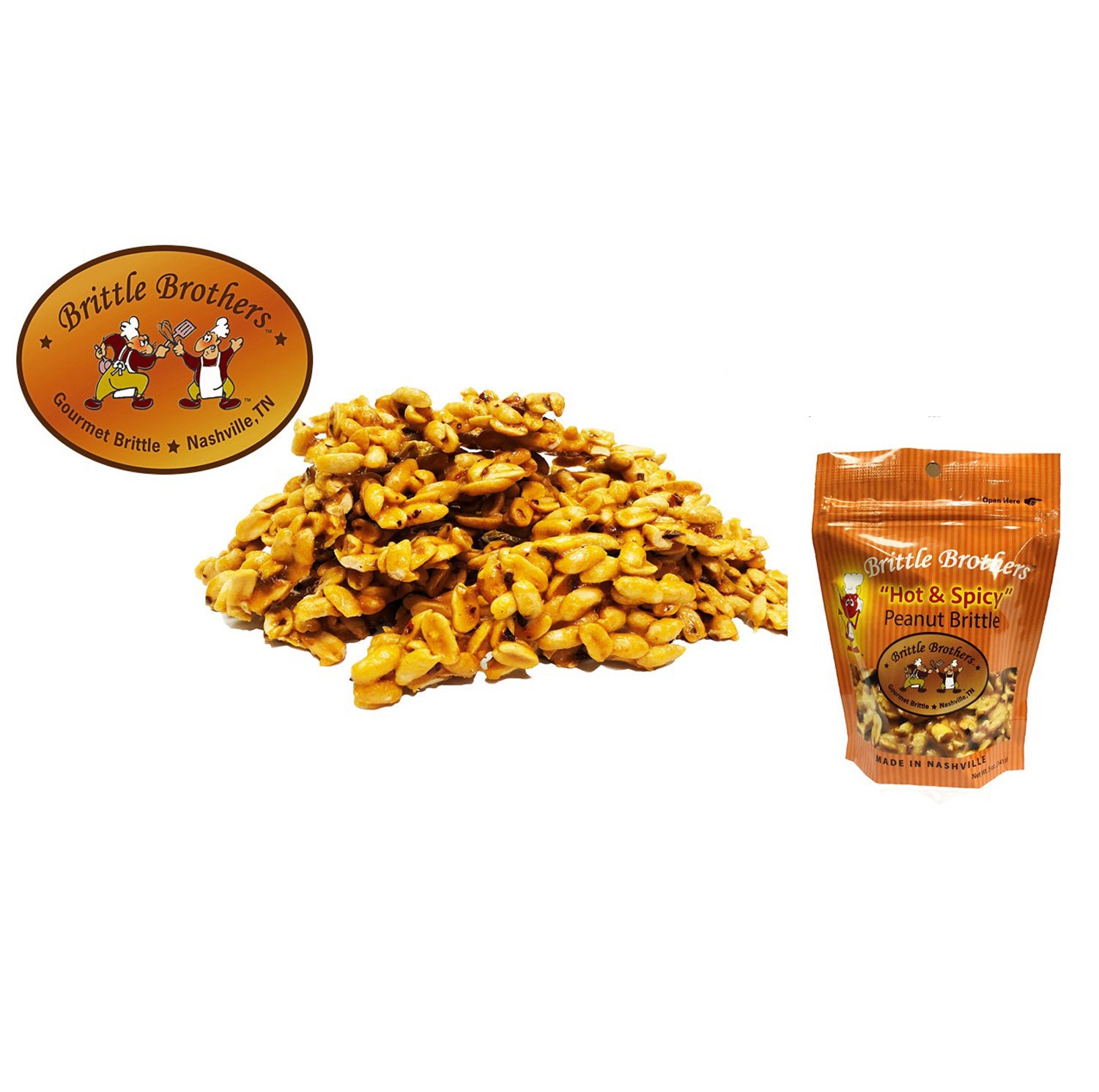 Brittle Brothers Nashville Hot Peanut Brittle 5 Oz. Bag Etsy