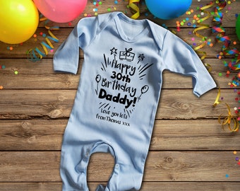 happy birthday daddy sleepsuit