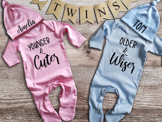 Best Friends Twins white rompersuit sleepsuit bodysuit Set For twin baby/'s