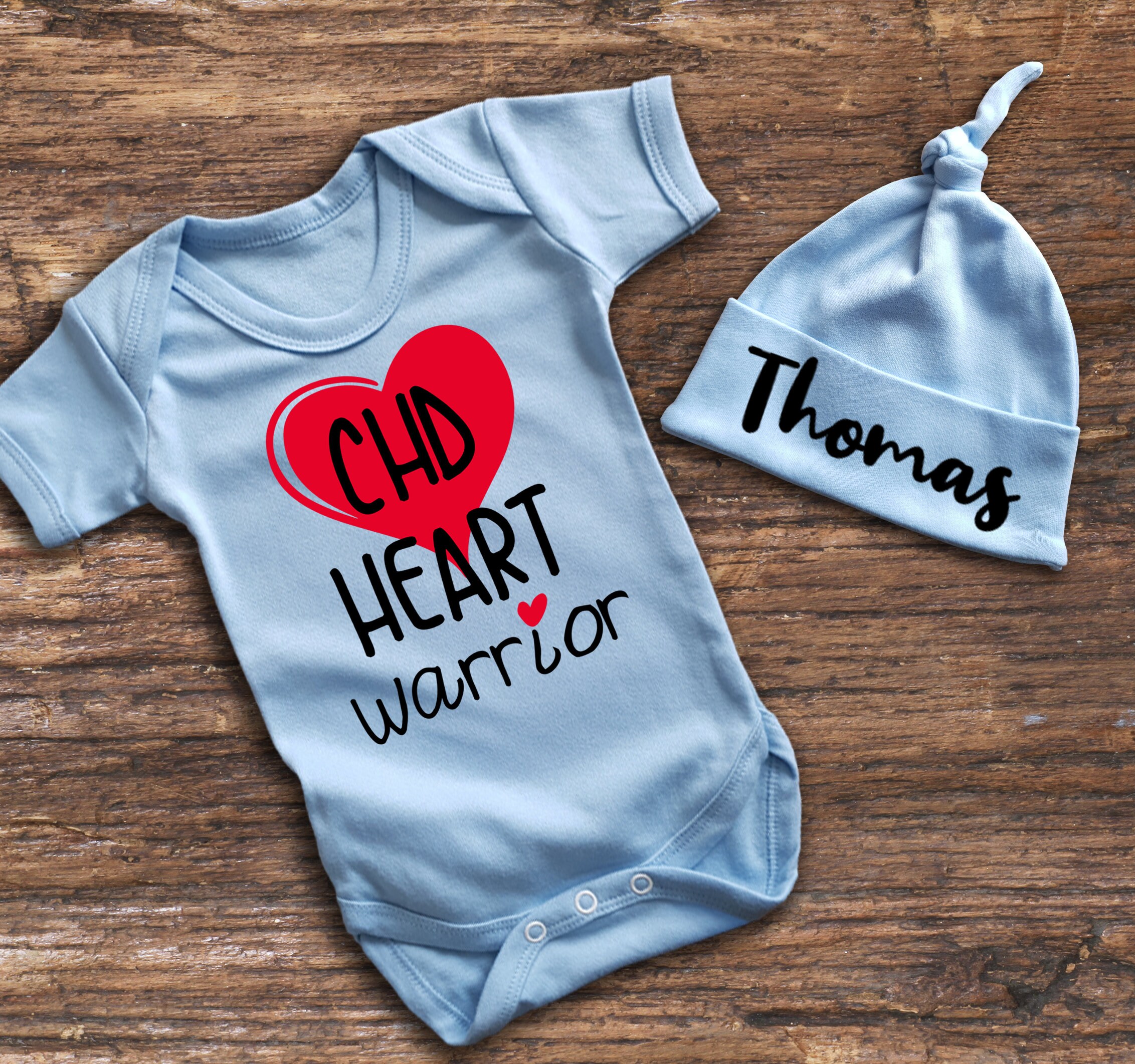 Chd Heart Warrior Blue Baby Grow Bodysuit Vest And Custom Name Etsy