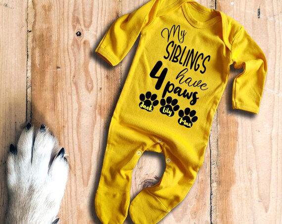 my sibling has paws baby grow
