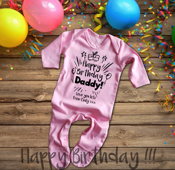 happy birthday daddy sleepsuit