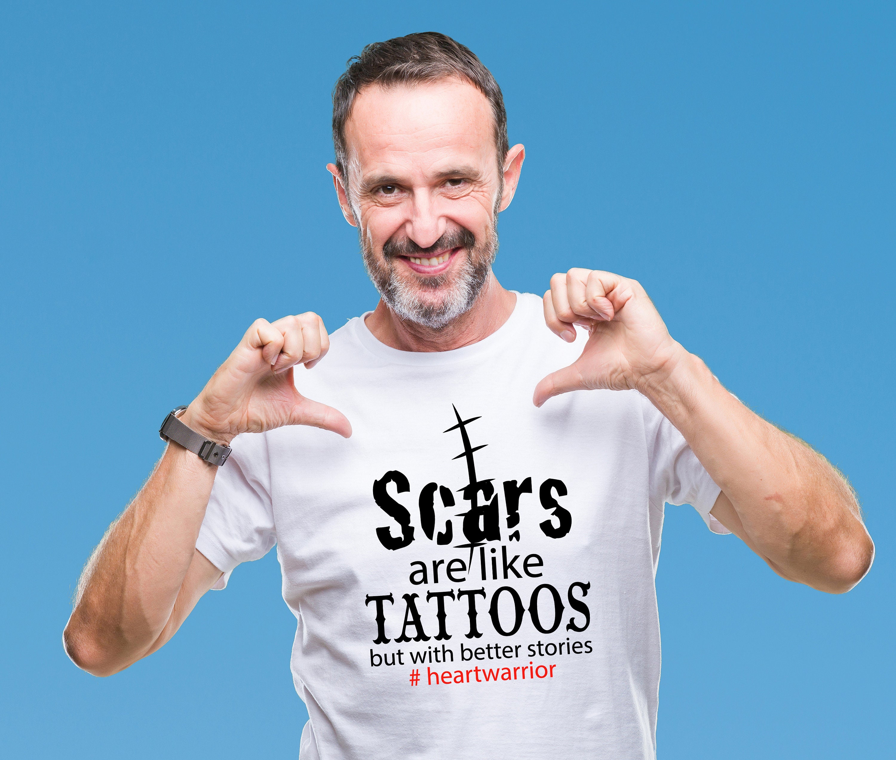 Scars are like tattoos but with better stories mens white Etsy