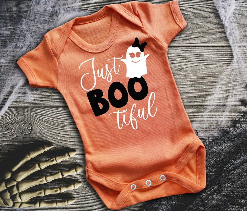 Just Bootiful Halloween orange baby grow sleepsuit bodysuit Etsy