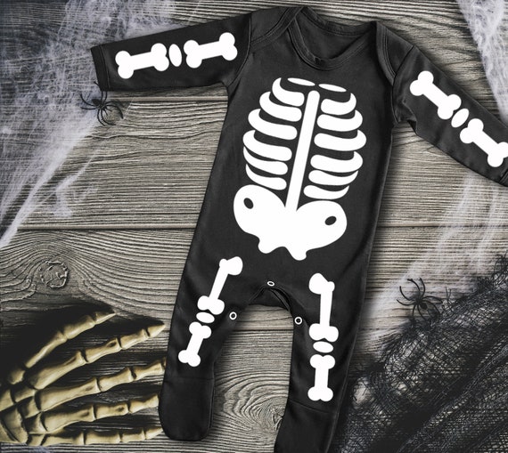 Halloween skeleton long sleeve baby 