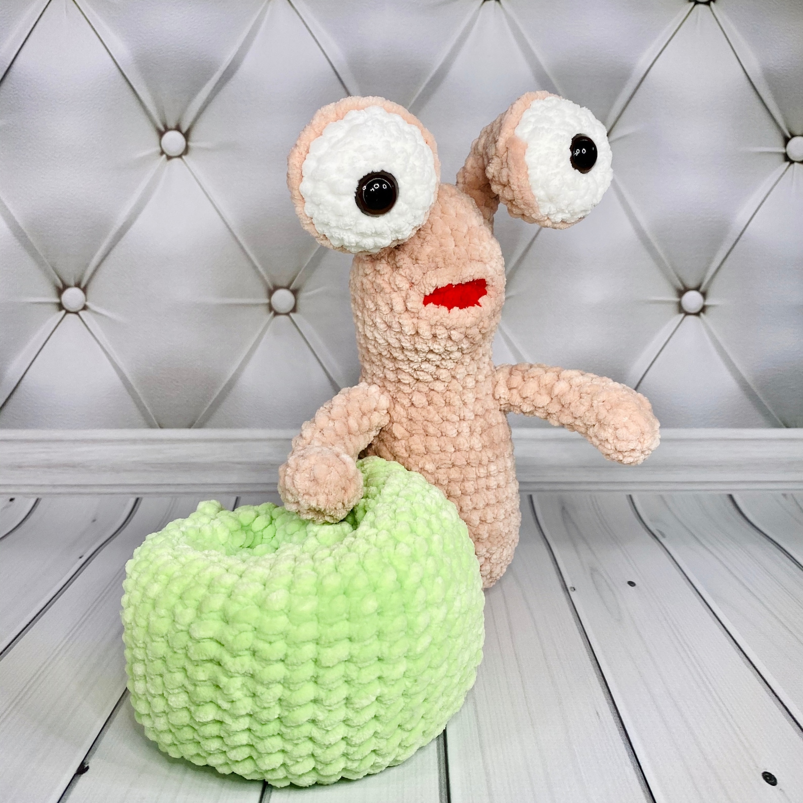 Cute sensory plush snail toy with snail shell and movable Etsy