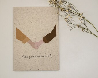 GRASS PAPER CARD "Heartfelt Person"