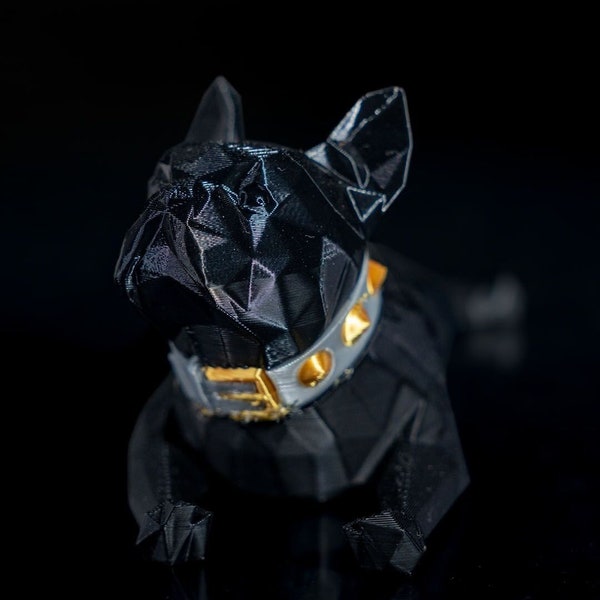 Bouledogue Français avec son collier/ personnalisable