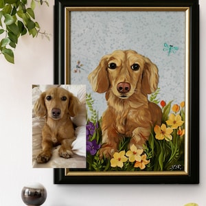 Custom dog painting, Custom pet portrait, Commission painting from photo, Art commission, Stained glass painting, Dog portrait custom