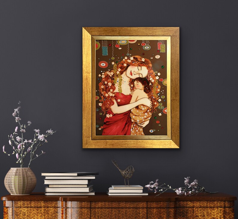 Gustav Klimt Mère et enfant Vitraux cadeau Nouvelle maman Etsy France