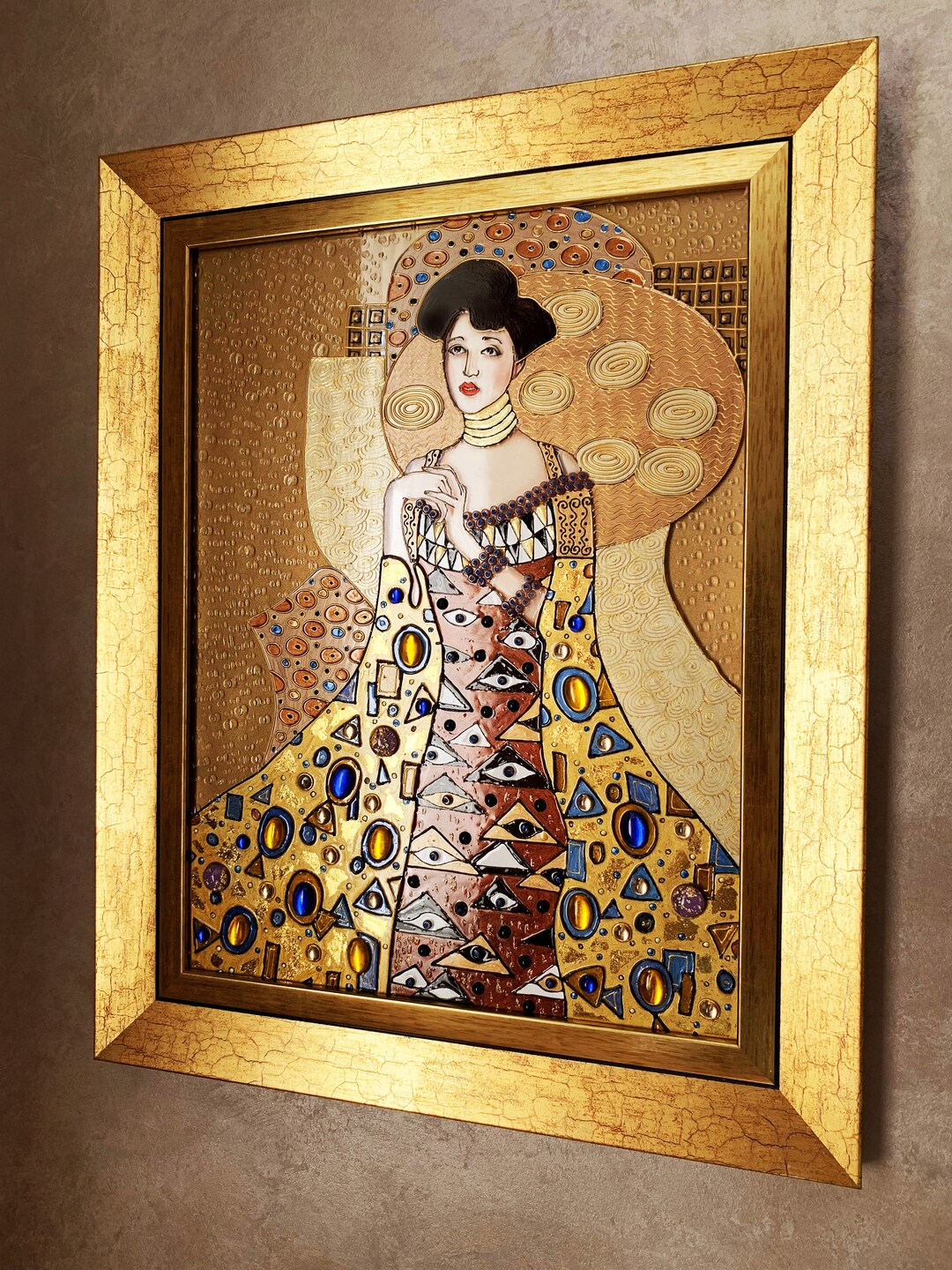 Gustav Klimt Portrait of Adele Bloch-bauer Stained Glass Painting
