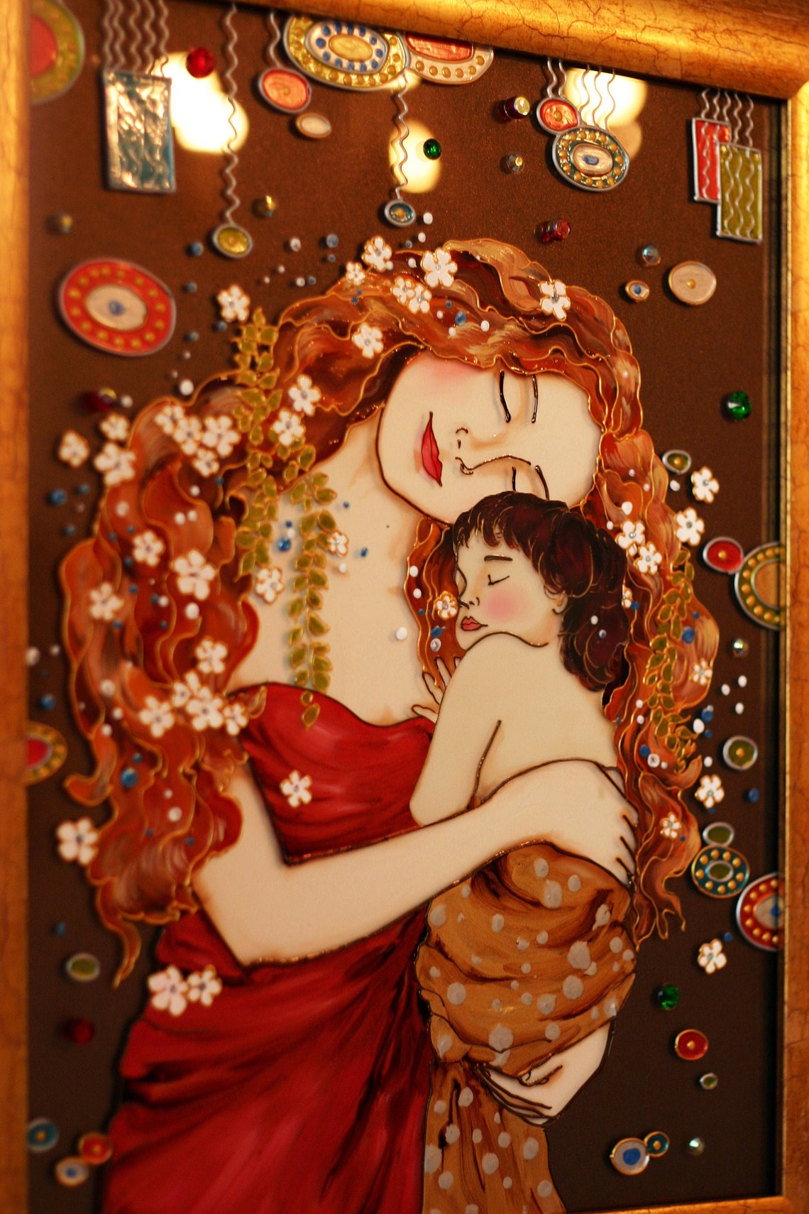 Gustav Klimt Mère et enfant Vitraux cadeau Nouvelle maman Etsy France