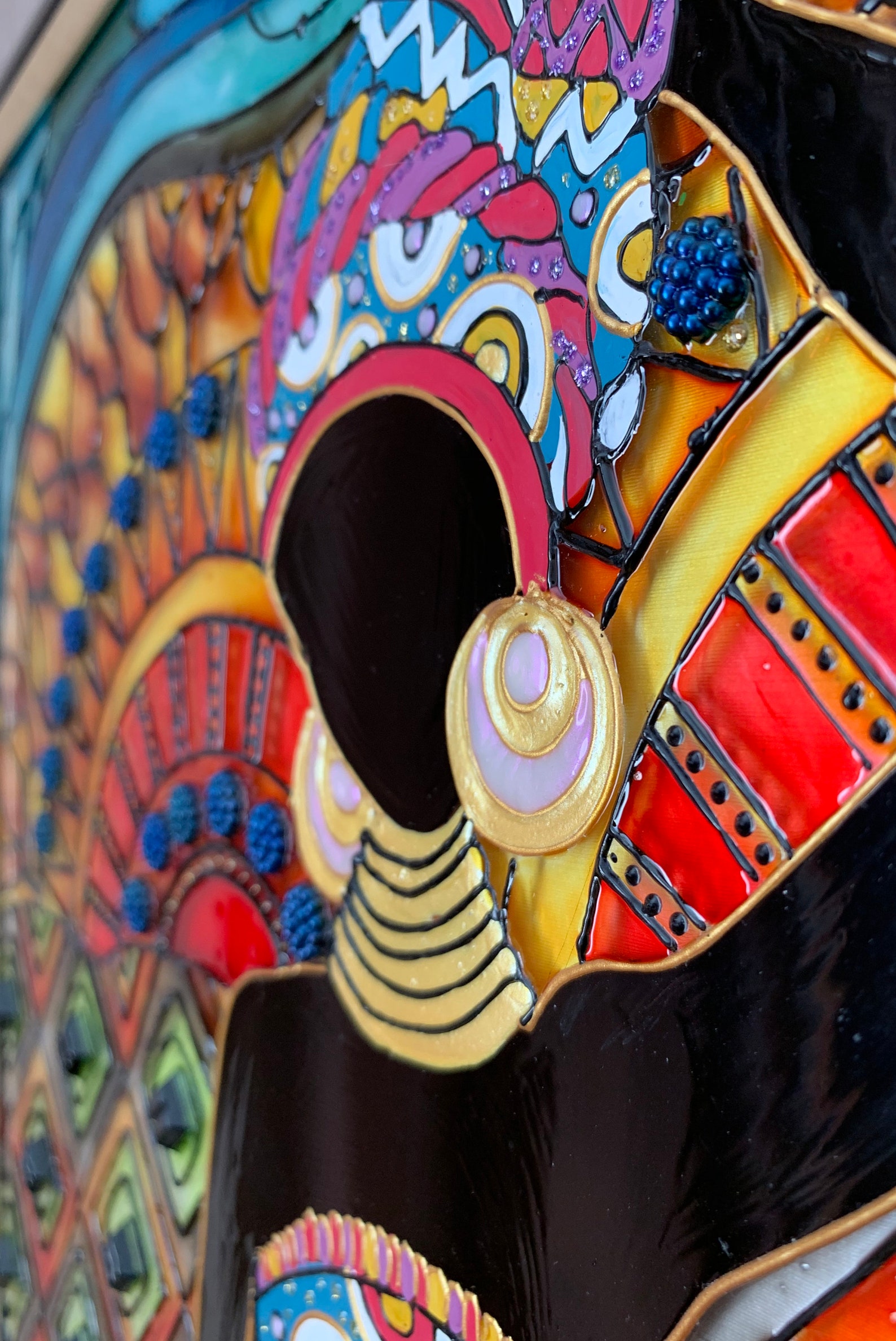 African Woman Stained Glass Painting 3D African Wall Art Etsy Australia