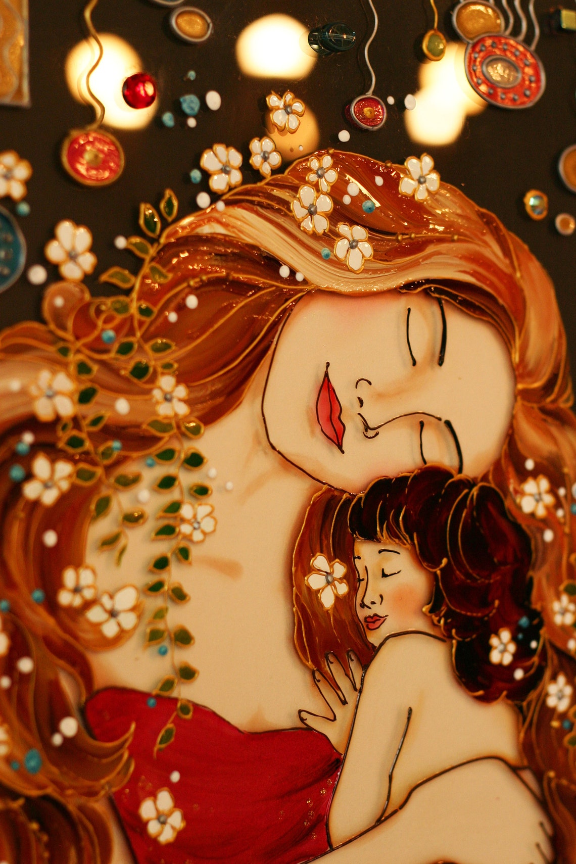 Gustav Klimt Mère et enfant Vitraux cadeau Nouvelle maman Etsy France
