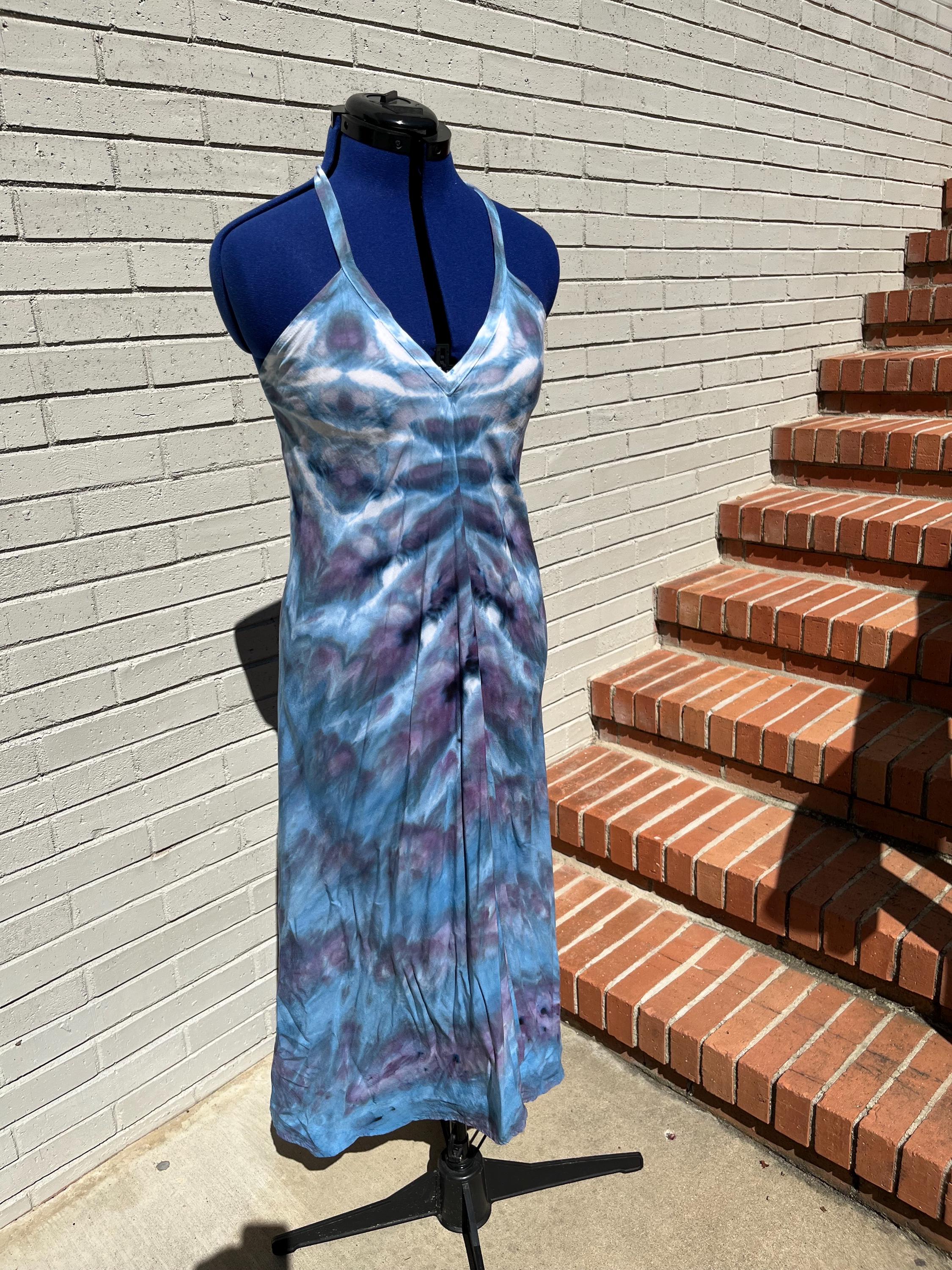 Small Ice Dyed Rayon Rolled Tie Dye Halter Dress in Purple and Blue - Snow  Maiden by Dharma - Etsy