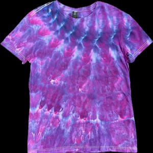 Ladies Small Spinal Wave Tie Dye Shirt in Purple, Pink and Blue