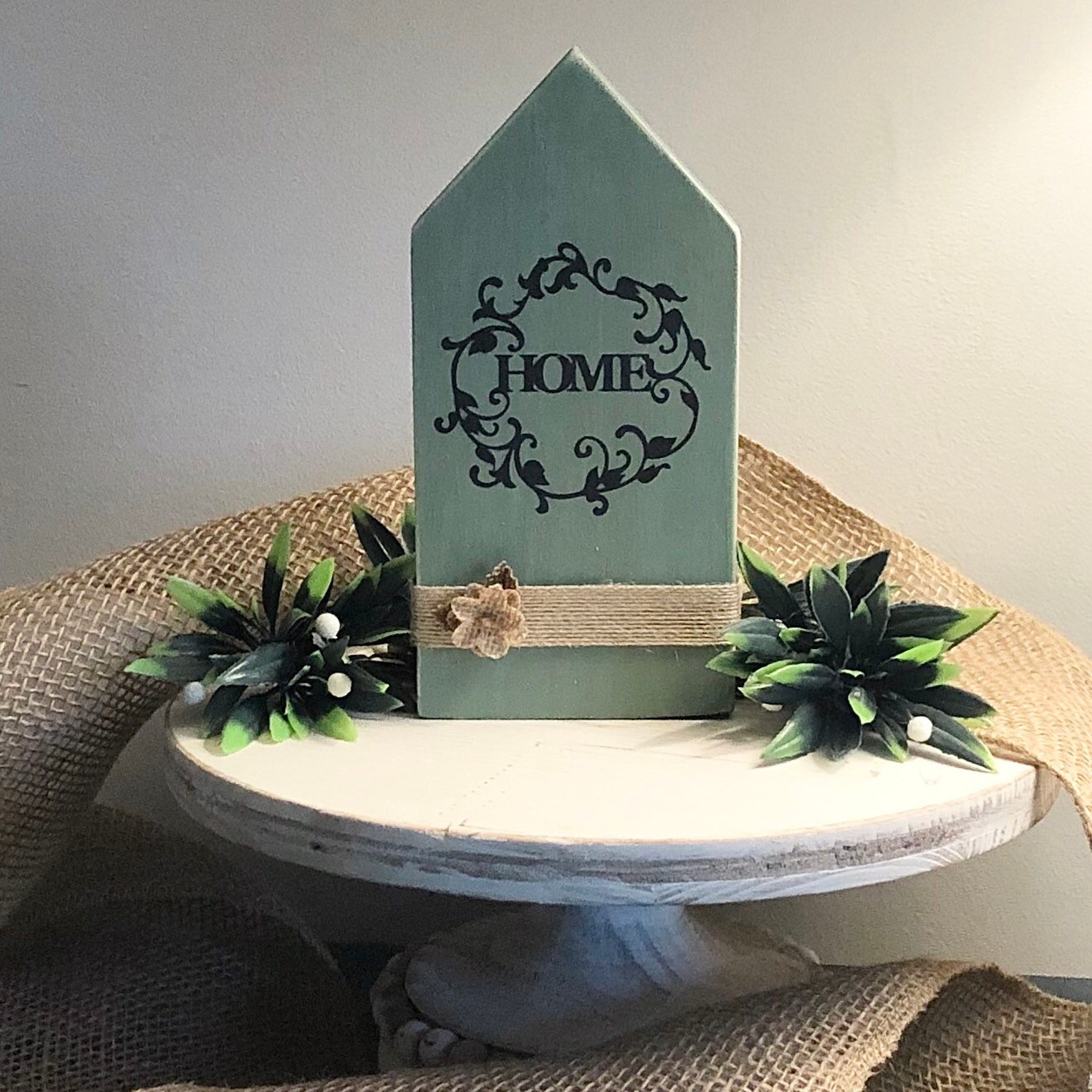 Sage Green Home Wood House Farmhouse Decor Etsy