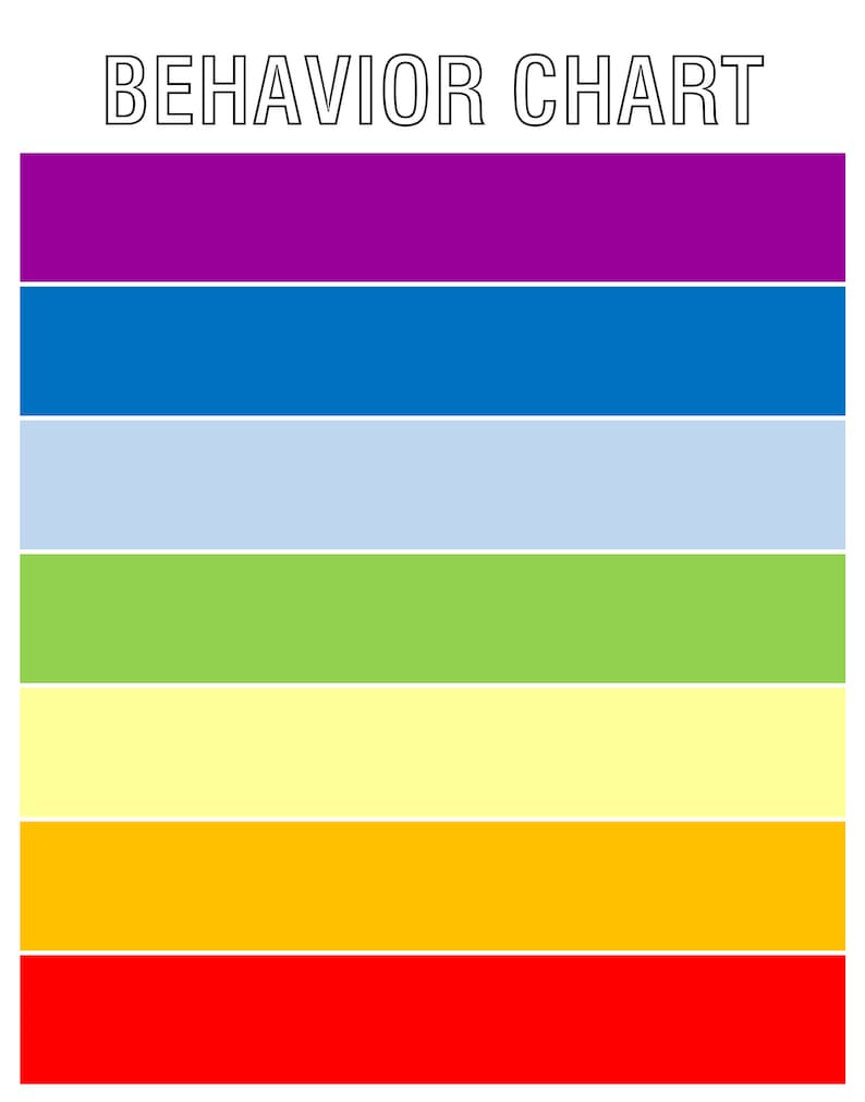 Behavior Chart Printable Bundle for Kids, Behavior Clip Chart ...