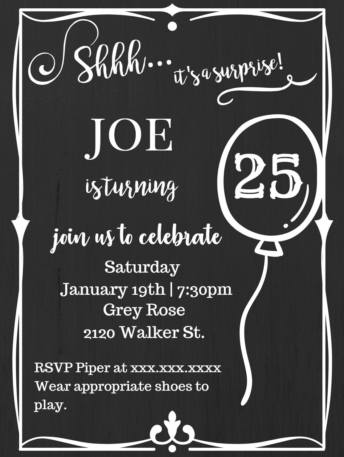 Custom Surprise Party Invitation Digital Download Etsy