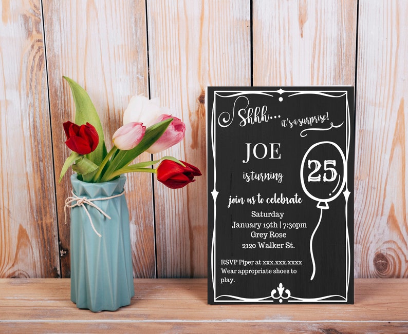 Custom Surprise Party Invitation Digital Download Etsy