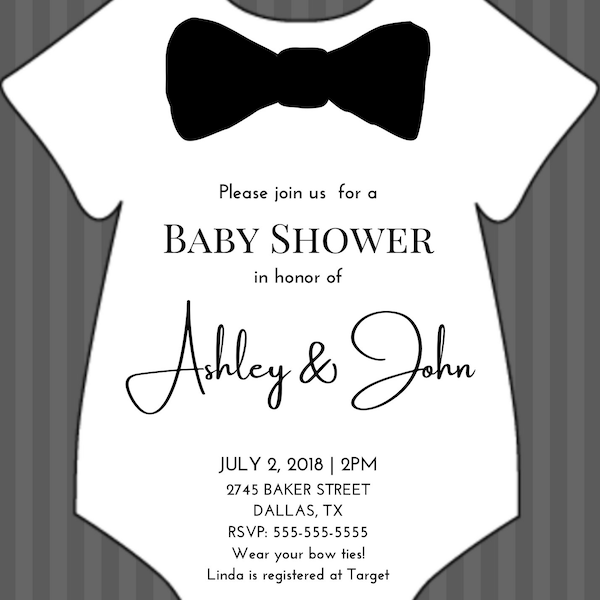 Bow Tie Invitations - Etsy