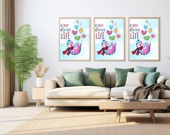 Kinder motivierende Wandkunst druckbares Poster | Schlafzimmer Dekor Digitale Kunst | Ästhetische Wohnzimmer Wand Deco | Galerie Neues Haus Geschenk