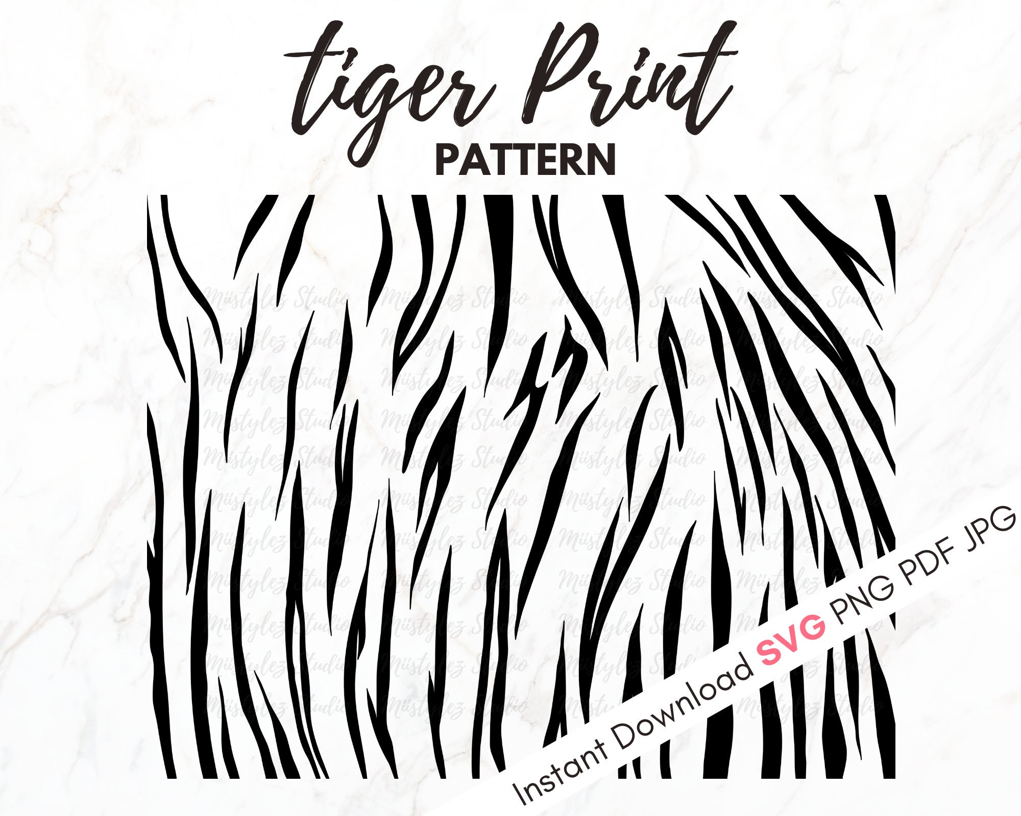 Tiger Print Pattern SVG Animal Print Digital Download file svg Etsy