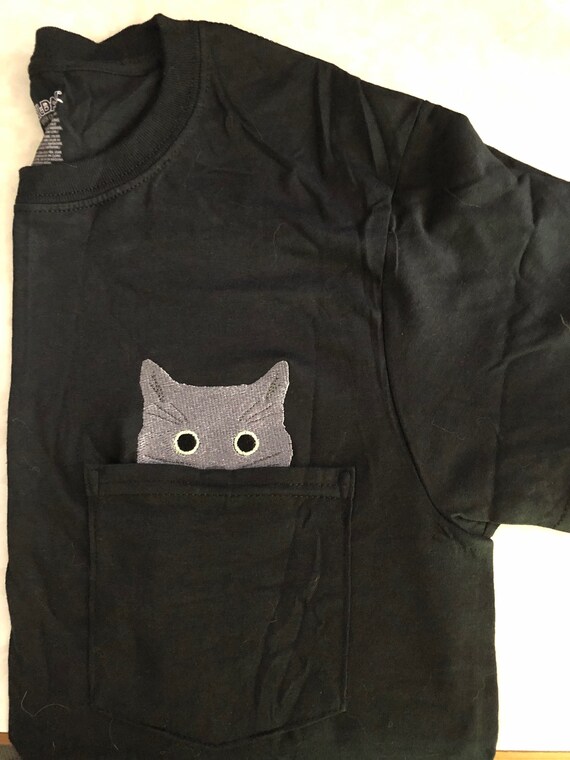 embroidered cat shirt