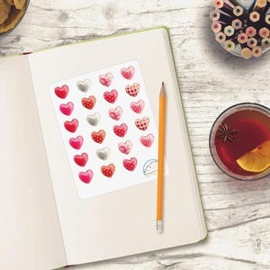 Valentinstag Herz Aufkleber für Planer, Tagebücher & Kunsthandwerk - Romantische Dekorative Elemente