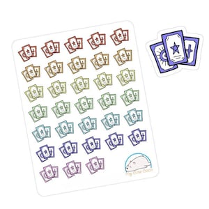 Cartes autocollantes divinatoires - organisateur de cartes de tarot et décoration de journal - symboles mystiques occultes colorés - parfaits pour organiser et créer