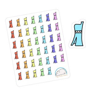 Elegant One-Shoulder Dress Stickers for Planners & Journals - White Paper or Clear Vinyl by Athina