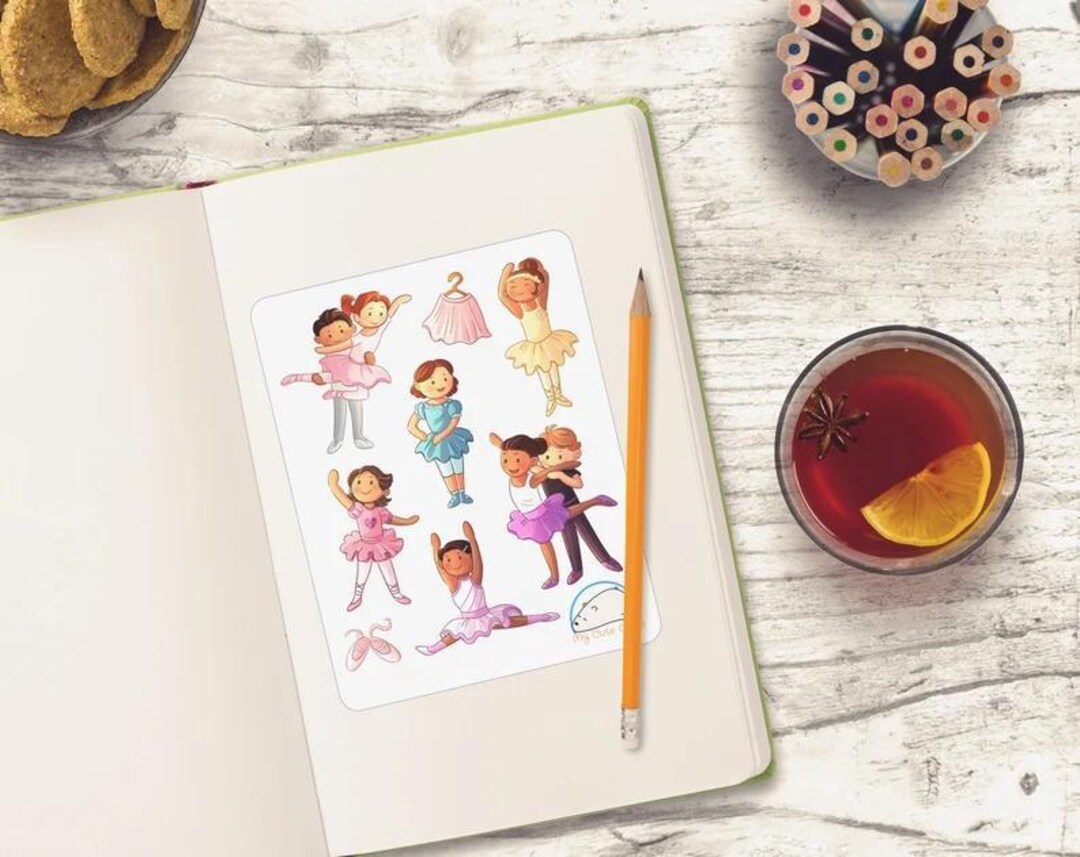 Adorable Ballet Dancer Stickers for Planners, Journals & Scrapbooking ...