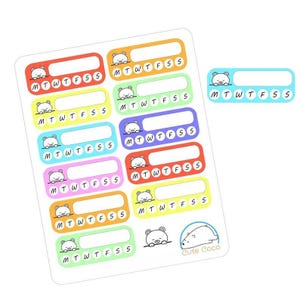 Entzückende Bären-Habit-Tracker-Aufkleber - Englisch und Französisch - Niedliche Accessoires für die Verfolgung von Zielen, täglichen Routinen und Kreativität