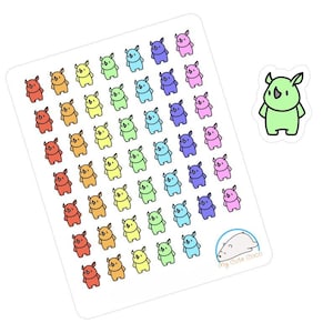 Adorable Rhino Stickers - Savanna Wildlife Animal Decals for Planners, Organizers, and Journals - Colorful Scrapbooking Essentials