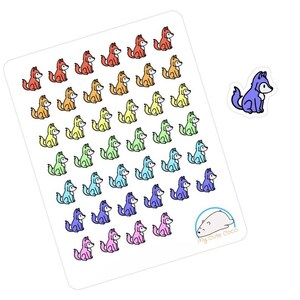 Pegatinas de lobos encantadores: calcomanías de animales del bosque para planificadores, diarios, álbumes de recortes y proyectos creativos