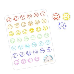 Buntes Emoji Sticker Pack für Journals, Planer, Scrapbooking - Fun DIY Craft Dekorationen