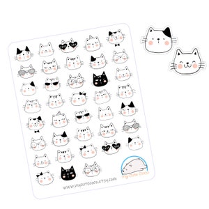 cute C157 Transparent cute face stickers funny stickers erin condren bujo stickers bullet journal stickers happy planner kawaii face
