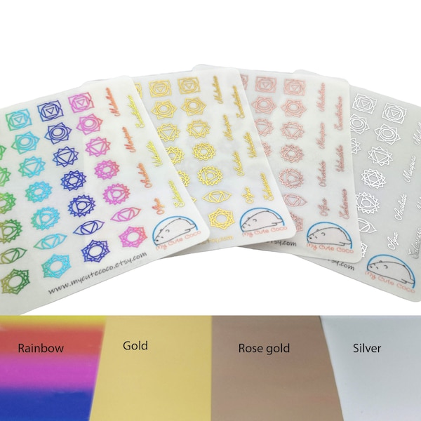 Foiled Chakra Symbols Stickers - Perfect for Planners, Journals, Diaries, and Organizers - Spiritual Essence Collection for Scrapbooking