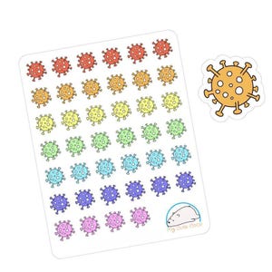 Kleurrijke virus- en bacteriënstickers - perfect voor tijdschriften en planners - kiemstickers voor scrapbooking en knutselen - uniek leuk decor